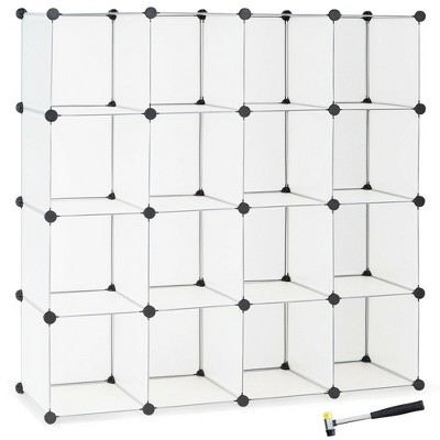 Costway 16 Cube Storage Organizer Plastic Organizer Units 49.5'' X 12.5'' X 49.5''