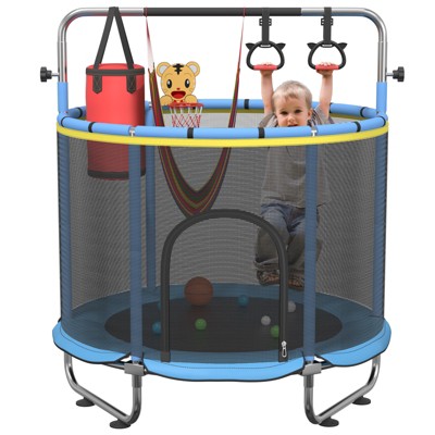 Huxxion 60" Trampoline for Kids, 5FT Mini Indoor and Outdoor Toddler Trampoline with Net