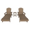 WestinTrends Malibu 3 Piece Adirondack Reclining Chaise Lounge With Arms & Wheels - 2 of 4