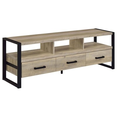 Coaster 60" James Farmhouse 3 Drawer Composite Wood TV Stand for TVs up to 65" Antique Pine