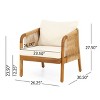 Christopher Knight Home Jabe Outdoor Acacia Wood and Wicker Club Chair with Cushions - 3 of 4