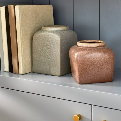 8.5" High Ceramic Vase Silver Ideal Gift Home Decor 