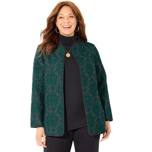 Catherines Women's Plus Size Reversible Quilted Jacket - 1 of 4