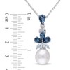EVERLY JEWELRY | Sterling Silver 3 1/4 CT TGW London, Sky Blue and White Topaz and 9.5 - 10 MM White Cultured Freshwater Pearl Drop Pendant with Chain - 4 of 4