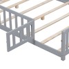 CAVINAS Full Size Wood Montessori Bed Frame,Modern Floor Bed Frame with Safety Guardrails and Door,Toddler Bed for Bedroom,Gray - 4 of 4