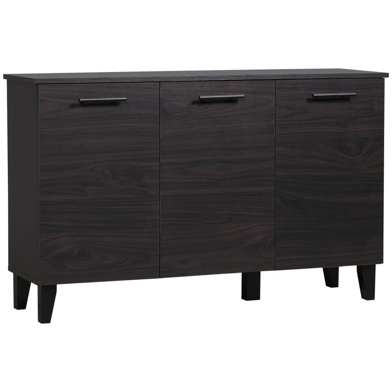 HOMCOM Sideboard Buffet Cabinet, Kitchen Cabinet with Adjustable Shelf, Coffee Bar Cabinet, Dark Walnut, 1 of 7