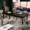 Gulches Farmhouse Elegance Series Farmhouse Walnut Hue Thickened MDF 62 in Carved Turned Leg Base Dining Table Seats 4 - 3 of 4