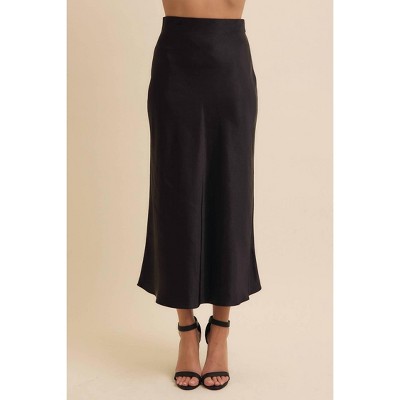 Women's Silky Satin Bias Cut Skirt - In February
