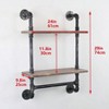 Bathroom Pipe Shelves with Towel Bar Over Toilet 24 Inch Pine Wood Floating Shelves Wall Mounted for Bedroom Kitchen - 2 of 4
