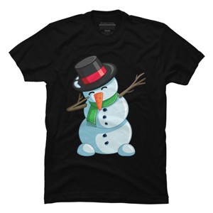 Men's Design By Humans Christmas Dabbing Snowman By GiftsIdeas T-Shirt - 1 of 4