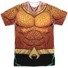 Men's Jla Aquaman Rebirth Uniform (Front Back Print) Short Sleeve Costume T-Shirt - 2 of 4