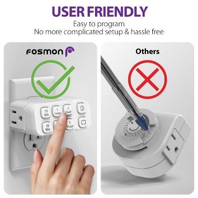 White Compact Dual Outlet Indoor Countdown Timer