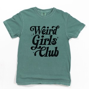 Weird Girls Club Distressed - Women's Garment Dyed Graphic T-Shirt - 1 of 4