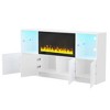 YOOCOZZ High Gloss TV Stand for TVs up to 75" with 34.2" Non-heating Electric Fireplace,LED Light and Tempered Glass Shelves - 4 of 4