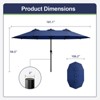 Maggift 15ft Large Patio Umbrella, Twin Umbrella Outdoor Patio, Double-Sided Rectangle Market Umbrella for Pool Lawn Garden, Brown, 181.1" - 3 of 4