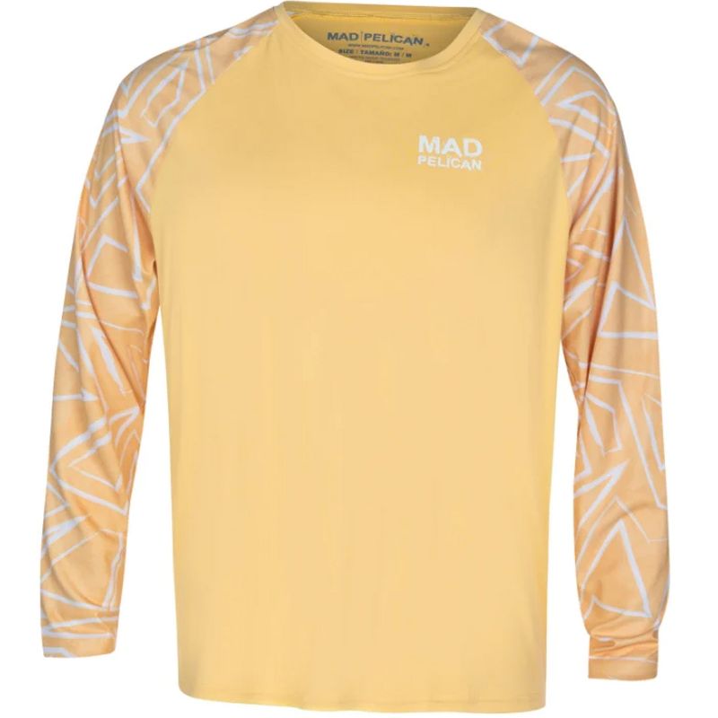 Mad Pelican Swirl On Edges Sun Kicker Raglan UV Long Sleeve T-Shirt - Sunburst, 1 of 3
