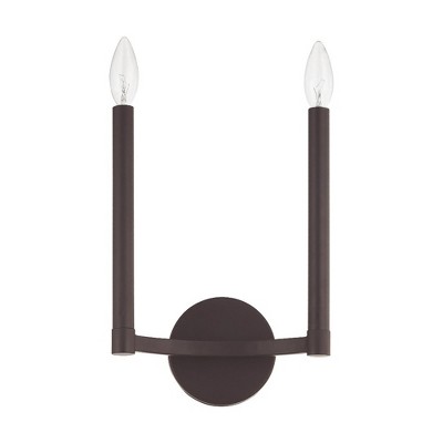 Bronze Double Candle 2-Light Wall Sconce
