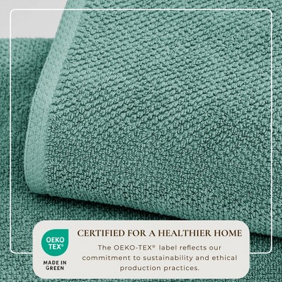 Mineral Blue Cotton Textured Bath Towels Set of 4