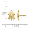 Black Bow Jewelry Kids 14k Yellow Gold Sea Turtle Post Earrings, 8 x 11mm - 4 of 4