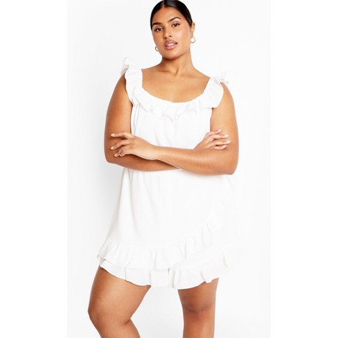 Women's Plus Size Christa Playsuit - ivory | CITY CHIC - image 1 of 4