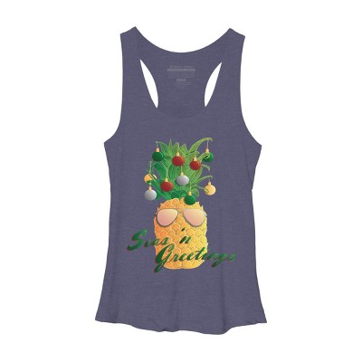 Women's Design By Humans Christmas Pineapple By Desdymona Racerback Tank Top
