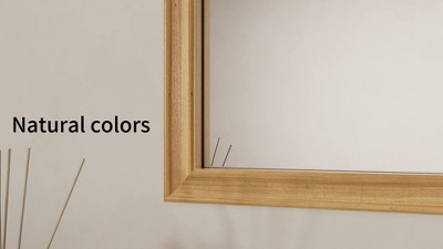 Natural Wood Farmhouse Arch Wall Mirror 24" x 36"