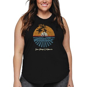 LA Pop Art Women's Word Art Tank Top - Cities In San Diego - 1 of 4