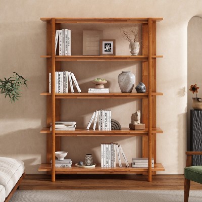 Christopher Knight Home Yuumi Farmhouse 4-Tier Acacia Wood Open Bookshelf