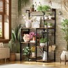 Aheaplus Kitchen Storage Shelf with Hooks, Coffee Bar with Charging Station and Shelves - 3 of 4