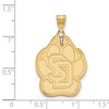 Black Bow Jewelry 14k Yellow Gold South Dakota Coyotes NCAA Extra Large Pendant - 2 of 3