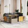 vidaXL 5 Piece Patio Sofa Set with Cushions - Gray Poly Rattan - 2 of 4