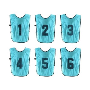 Unique Bargains Team Sports Reversible Numbered Soccer Training Vest 6 Pcs - 1 of 4