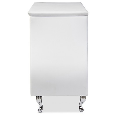 Enzo Luxe White Faux Leather 6-Drawer Horizontal Dresser