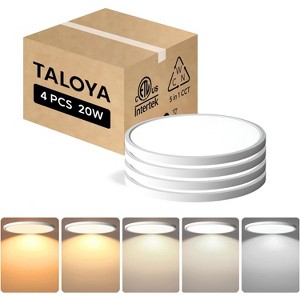 TALOYA 4-Pack 10 Inch LED Flush Mount Ceiling Light White, 5-in-1 CCT Selectable,Ultra-Slim Surface Mounted Lighting Fixture for Basement Porch - 1 of 1