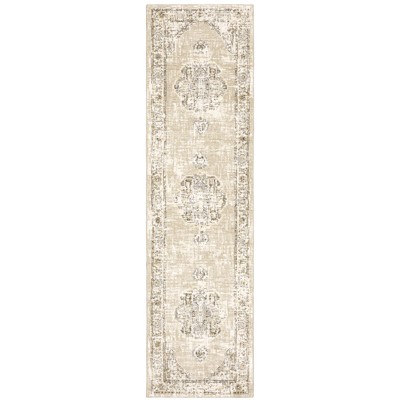 Oriental Weavers Andorra 303D0 Beige/ Ivory Indoor Area Rug - 2'3" x 8'