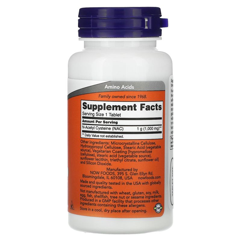 NOW Foods NAC, 1,000 mg, 60 Tablets, 2 of 3