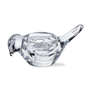 Tag Bird Tealight Taper Candle Holder - Clear Glass, Elegant Design for Taper and Tealight Candles, 3.94" L x 2.17" W x 2.17" H - 1 of 1