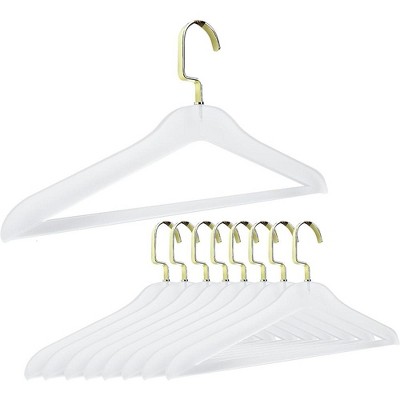 Designstyles Clear Acrylic Clothes Hangers, Heavy-duty Closet Organizers  With Shiny Black Chrome Hooks, Perfect For Suits And Sweaters - 10 Pack :  Target