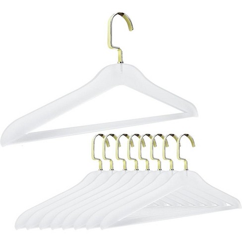 10 Pack Coat Hangers Clothes Wire Hangers Heavy Duty Stainless Steel Hangers  wit