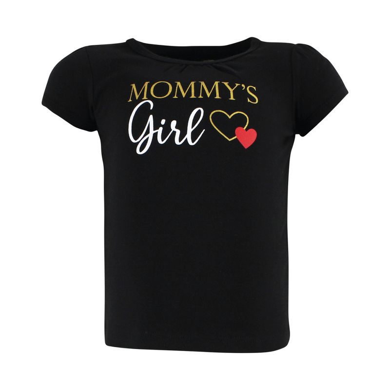 Hudson Baby Infant Girl Short Sleeve T-Shirts, Girl Mommy Red Black, 5 of 6