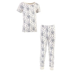 Touched by Nature Toddler and Kids Boy Organic Cotton Tight-Fit Pajama Set, Blue Elephant, 18-24 Months - 1 of 3