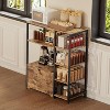 5-Tier Kitchen Bakers Rack with Cabinet, 38.2 Inch Freestanding Microwave Stand Organizer with Shelves, Coffee Bar Station for Kitchen,Office - 3 of 4