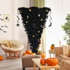 Tangkula Black Upside Down Artificial Christmas Tree Pre-lit Halloween Tree Faux-Pine Christmas Tree w/ Purple LED lights - 2 of 4