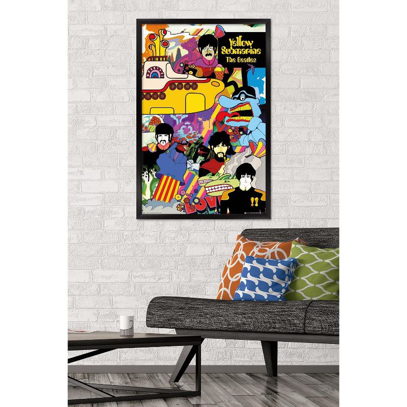 Trends International 24X36 The Beatles - Submarine Collage Framed Wall Poster Prints, 2 of 7