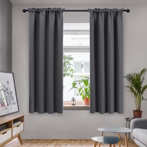 Deconovo Blackout Rod Pocket Curtains (2 Panels, Faux Linen) - 1 of 4