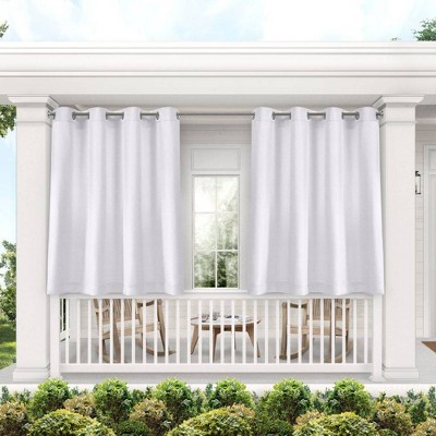 Set Of 2 Biscayne Grommet Top Light Filtering Window Curtain Panels - Exclusive Home