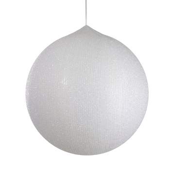Northlight 19.5-inch White Tinsel Inflatable Christmas Ball Ornament Outdoor Decor