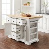HomeStock  Julia Wood Top Kitchen Island with Storage Drawers, Shelves, and Spice Rack, White - 2 of 4