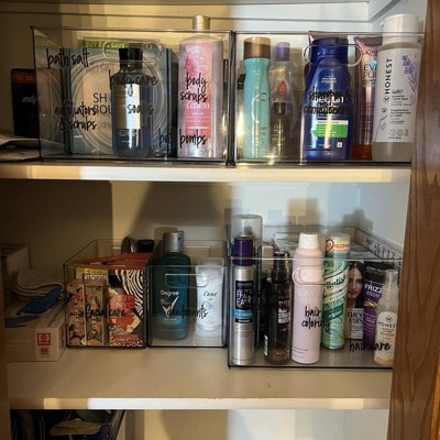 Medium Bathroom Organizer Bin With Handles Clear - Brightroom™ : Target