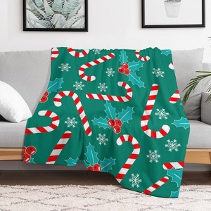 Christmas Romantic Pattern Christmas Throw Blanket Soft Fleece Christmas Blanket Cozy Flannel Throw for Couch Bed 40x50 inches - 1 of 1